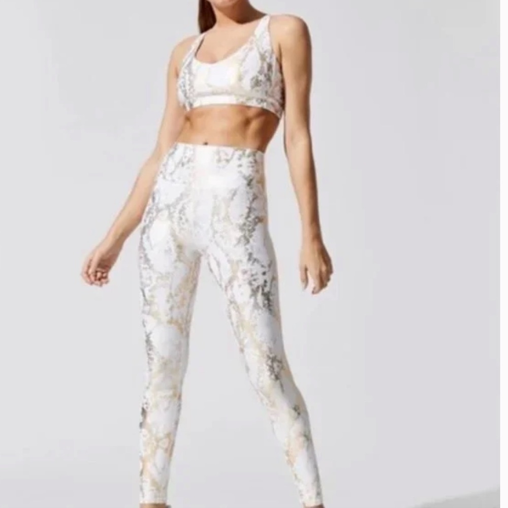 Carbon 38 White And Gold Python Workout Set, Size… - image 2